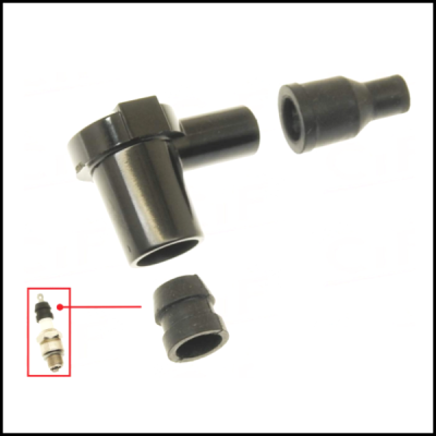 Conjunto de peças para velas de ignição em preto e imagem pequena de vela de ignição