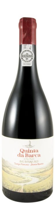 Garrafa de vinho Quinta da Barca DOC DOURO 2023 com rótulo branco e lacre vermelho