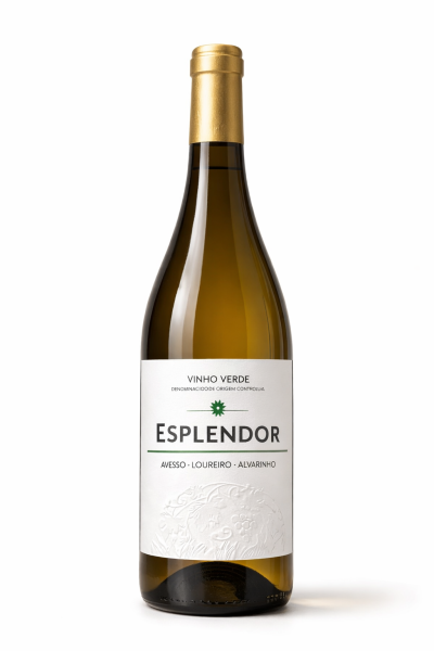 Garrafa de vinho branco Vinho Verde com rótulo ESPLENDOR