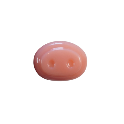 Sabonete rosa em forma oval com padrão de focinho de porco