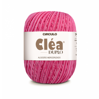 Novelo de linha de algodão mercerizado rosa Cléa Duplo Círculo