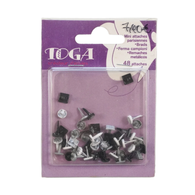 EmbalaGem de mini patchs metálicos em fundo lilás