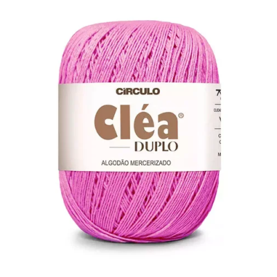 Novelo de fio rosa Círculo Cléa Duplo algodão mercerizado