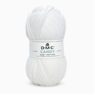 Novelo de lã branca DMC Candy Baby Knitting