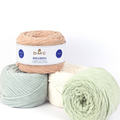 Novelos de lã chenille grossa D.M.C DOUDOU em várias cores