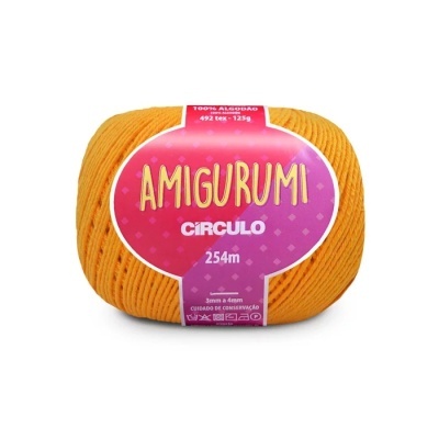 Fio de algodão amarelo para amigurumi com etiqueta Círculo