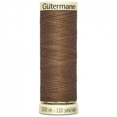 Bobina de linha de costura castanha marca Gütermann 100 metros