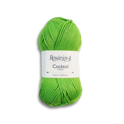 Novelo de lã verde Rosários 4 com etiqueta