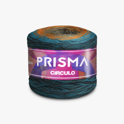 Novelo de fio multicolorido Prisma da Círculo com rótulo colorido