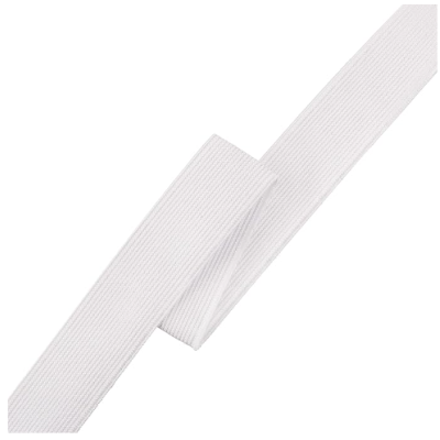 Fita elástica branca com textura riscada