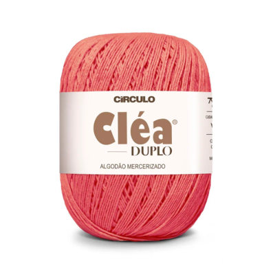 Novelo de fio de algodão mercerizado cor salmão Círculo Cléa Duplo