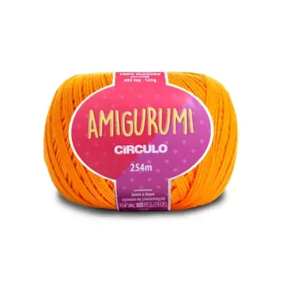 Novelo de fio Amigurumi Círculo laranja 125g 254m