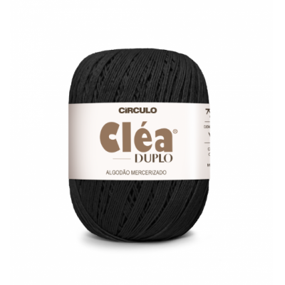 Novelo de linha preta Cléa DUPLO de algodão mercerizado