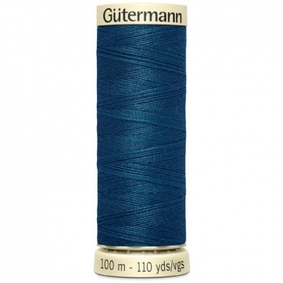 Cone de linha de costura azul escuro da marca Gütermann com 100 m, 110 yds/vgs.