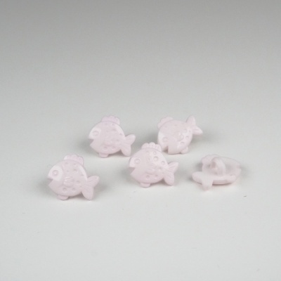 Botões de plástico em forma de peixe rosa claro