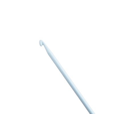 Agulha de croché branca com extremo arredondado