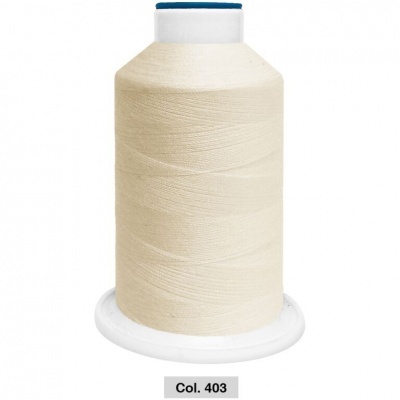 Cone de linha creme Col. 403 com bobina branca e topo azul