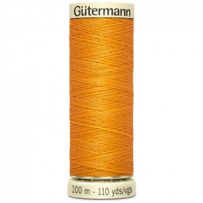Rolo de linha de costura laranja da marca Gütermann com 100 m - 110 yds/vgs