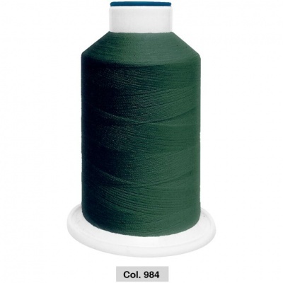 Spool de linha verde escura Col. 984 com base e topo branco
