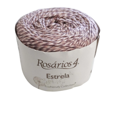 Novelo de lã Rosários 4 Estrela bege mesclado
