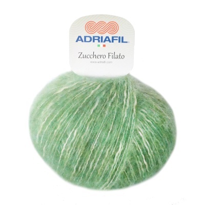 Novelo de fio Adriafil Zucchero Filato verde claro com etiqueta branca