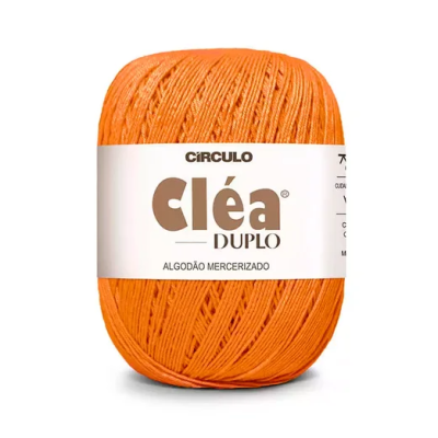 Novelo de fio de algodão mercerizado laranja Cléa Duplo Círculo