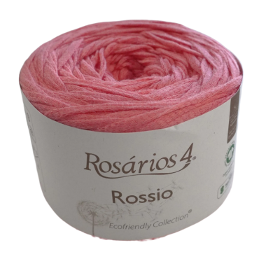 Rolo de fio cor-de-rosa Rosários 4 Rossio com rótulo branco