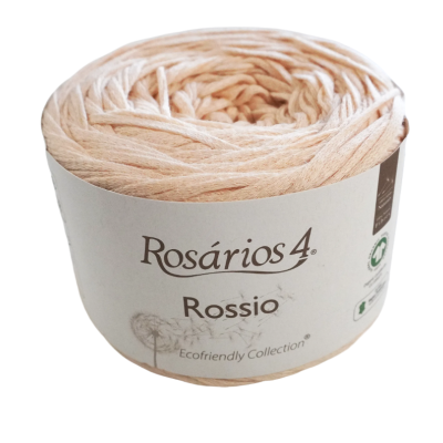 Rolo de fio de malha Rosários 4 Rossio na cor bege claro com etiqueta branca