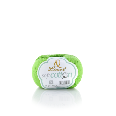 Novelo de linha de algodão verde claro Limol soft COTTON 50 grs 180 m