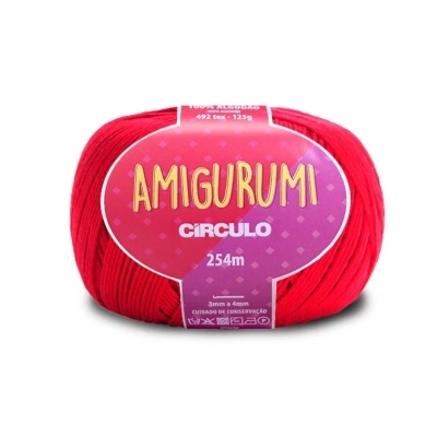 Fio de algodão vermelho para croche Amigurumi da marca Círculo