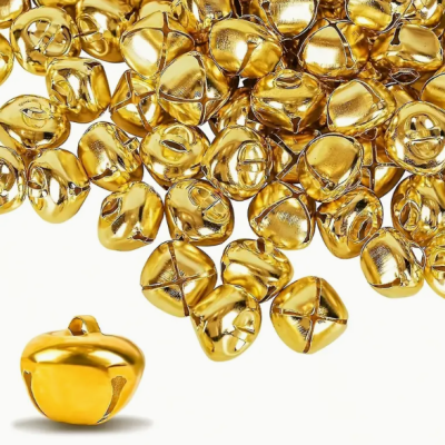 Guizos metálicos dourados pequenos