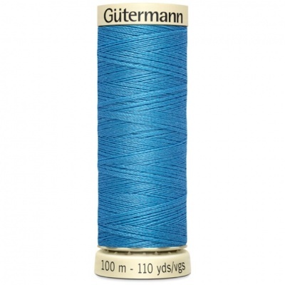 Cone de linha azul Gütermann com rótulo bege