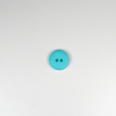 Botão azul turquesa redondo com dois orifícios