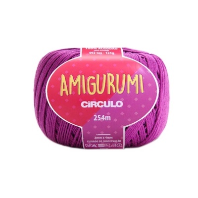 Novelo de fio roxo para amigurumi Círculo