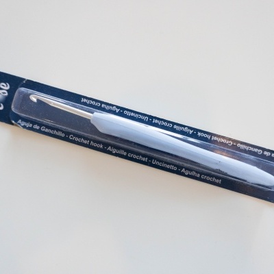 Gancho de crochê de alumínio branco embalado