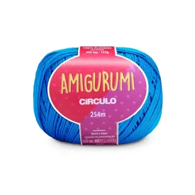 Fio de algodão azul AMIGURUMI Círculo com 254m e 125g