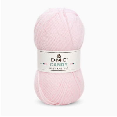 Novelo de lã rosa claro da marca DMC Candy para tricô de bebé