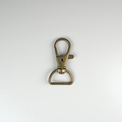 Mosquetão metálico bronze com mola e argola