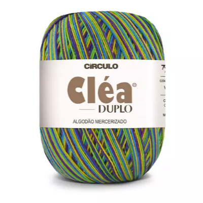Bola de fio multicolorido Cléa Duplo com etiqueta branca