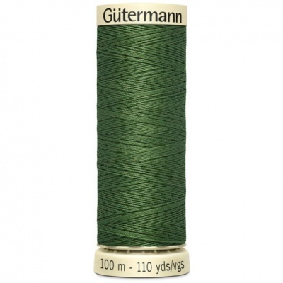 Rolo de linha de costura verde escura Gütermann de 100 metros.