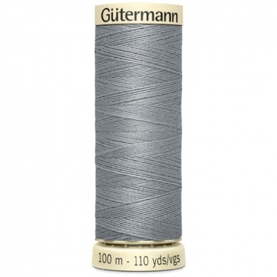 Rolo de linha de costura cinzenta da marca Gütermann, 100 m - 110 yds