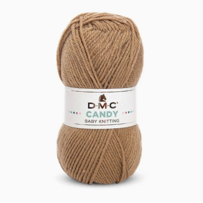 Novelo de lã castanha DMC Candy para tricô de bebé