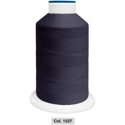 Cone de linha de costura azul escuro com etiqueta Col. 1527