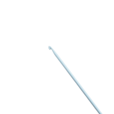 Agulha de tricô metálica prateada com ponta curva