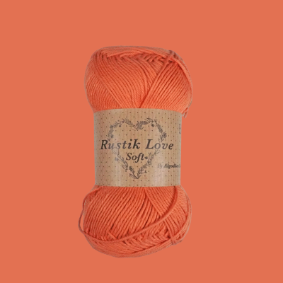 Novelo de lã laranja Rustik Love Soft