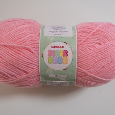 Novelo de fio de lã rosa claro CIRCULO Mais Bebê 100g