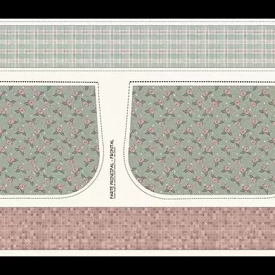 Papel découpage com padrões florais e casas em cores pastel para artesanato