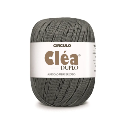 Novelo de fio de algodão mercerizado cinzento escuro com rótulo branco