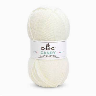 Novelo de lã branca DMC Candy Baby Knitting