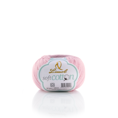 Novelo de fio cor-de-rosa Lanaol soft cotton